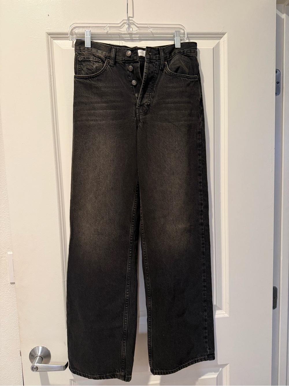 Topshop Black Wide-Leg High-Rise Jeans